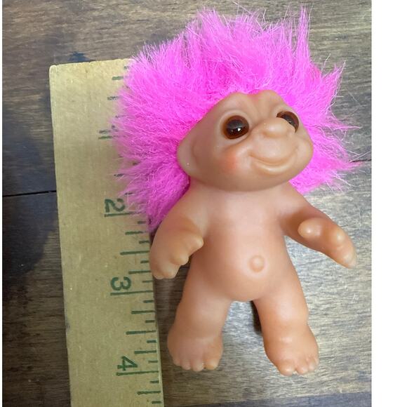 Thomas Dam Norfin Troll Doll Vintage 1985 With Pink Hair 3" Collectible Figure - Picture 8 of 8